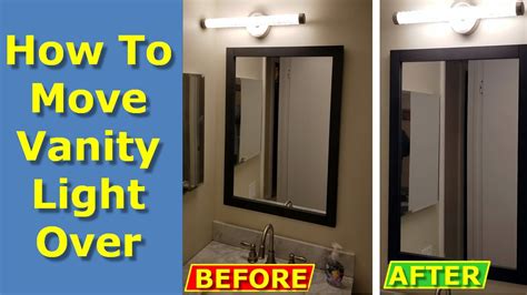 covering an off center vanity light electrical box|center vanity lights over bathroom.